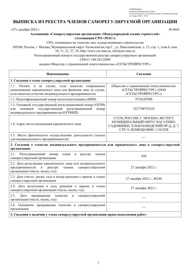 Выписка 1